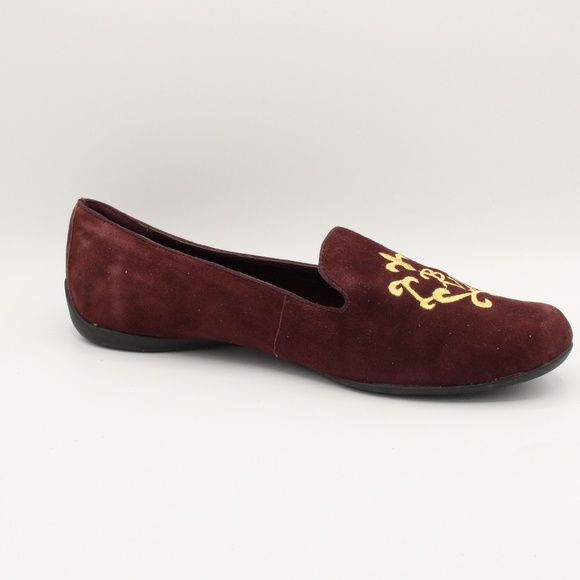 ladies burgundy flat shoes